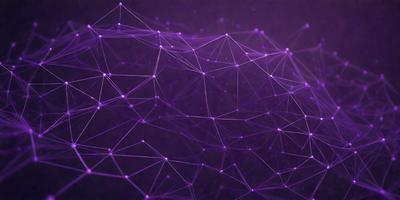 The primary subject of the image is a purple mesh or web-like pattern. The setting is a dark background, which contrasts with the purple mesh. The visual style is a digital art or illustration, as the purple mesh appears to be a digital creation. The colors and mood of the image are predominantly purple, creating a sense of depth and intricacy in the pattern.