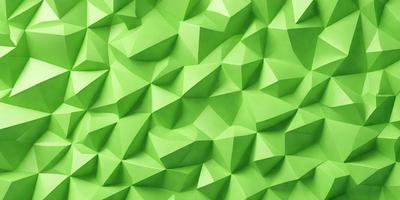The primary subject of the image is a green wall with a pattern of triangles. The setting is a room with a green background. The visual style is a close-up of the green wall, showcasing the intricate pattern of the triangles. The colors and mood of the image are predominantly green, creating a calm and soothing atmosphere.