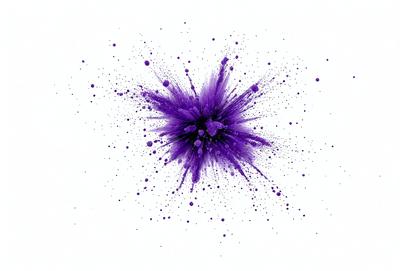 Purple explosion: [The main object, scene, or focus of the image is a purple explosion, which is the primary subject. The setting is a white background, and the visual style is digital art. The dominant colors are purple and white, creating a vibrant and energetic atmosphere.]