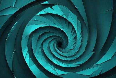 The primary subject of the image is a spiral, which is the main object, scene, or focus of the image. The spiral is set against a blue background, giving it a vibrant and lively appearance. The visual style of the image is a combination of photo and digital art, creating a unique and eye-catching design. The dominant colors in the image are blue and white, which contribute to the spiral's spirited and energetic mood.