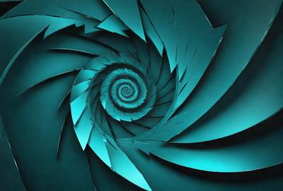 The primary subject of the image is a spiral pattern, which is the main object, scene, or focus of the image. The spiral pattern is set against a blue background, creating a visually striking contrast. The spiral pattern is depicted in a digital art style, giving it a modern and unique appearance. The overall atmosphere of the image is one of intrigue and fascination, as the spiral pattern is a captivating and complex design element.