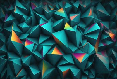 The primary subject of the image is a blue and green geometric pattern, which is the main focus of the image. The setting is a blue and green background, which complements the pattern. The visual style is a digital art or illustration, as the pattern is intricate and detailed. The dominant colors are blue and green, creating a calm and soothing atmosphere.