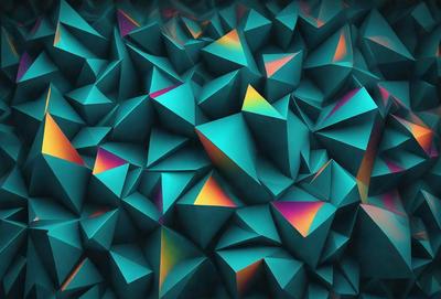 The primary subject of the image is a blue and green geometric pattern, which is the main focus of the image. The setting is a blue and green background, which complements the pattern. The visual style is a digital art or illustration, as the pattern is intricate and detailed. The dominant colors are blue and green, creating a calm and soothing atmosphere.