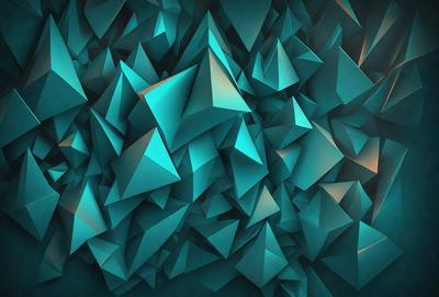 The primary subject of the image is a blue and green geometric pattern. The setting is a blue and green background, which creates a visually appealing contrast with the pattern. The visual style is a digital art or illustration, as the pattern is intricately designed and the colors are vibrant. The dominant colors are blue and green, which evoke a sense of calmness and tranquility.