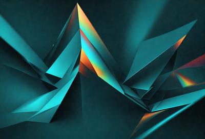 The primary subject of the image is a three-dimensional, abstract design made of blue and orange colors. The design appears to be a combination of a mountain and a pyramid, with the blue and orange colors creating a visually striking contrast. The setting is a dark blue background, which further emphasizes the vibrant colors of the design. The visual style of the image is a combination of digital art and illustration, creating a unique and eye-catching pattern. The overall atmosphere of the image is dynamic and engaging, with