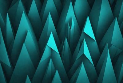 The primary subject of the image is a blue and green patterned wallpaper featuring a design of trees. The setting is a wall, and the visual style is a digital art or illustration. The dominant colors are blue and green, creating a calm and soothing atmosphere.