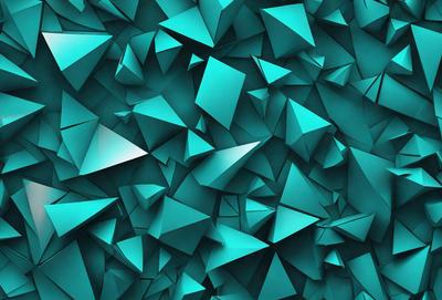 The primary subject of the image is a blue geometric pattern, which is the main object, scene, or focus of the image. The setting or background is a blue wall, and the visual style is digital art. The dominant colors and overall atmosphere are blue and vibrant, creating a visually appealing and lively scene.