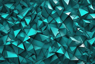 The primary subject of the image is a blue, geometric pattern. The setting is a blue background, which creates a visually striking contrast with the pattern. The visual style is a combination of digital art and illustration, giving the image a modern and artistic appearance. The dominant colors are blue and turquoise, which evoke a sense of calmness and tranquility.