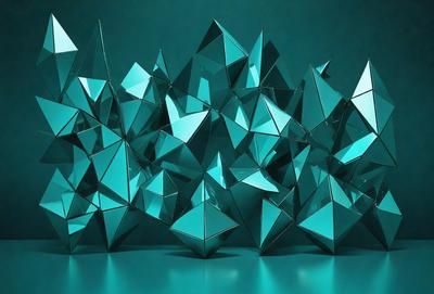 The primary subject of the image is a large collection of blue and green geometric shapes, which are arranged in a visually striking manner. The setting is a dark blue background, which contrasts with the vibrant colors of the shapes. The visual style of the image is a combination of digital art and illustration, creating a unique and captivating pattern. The dominant colors in the image are blue and green, giving the scene a calm and soothing atmosphere.