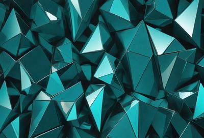 The primary subject of the image is a large number of blue triangles, which are arranged in a visually appealing manner. The setting is a blue background, which complements the blue triangles and adds to the overall visual style. The image is a digital artwork, showcasing the artist's skill in creating a cohesive and harmonious design. The dominant colors in the image are blue, which creates a calm and soothing atmosphere.