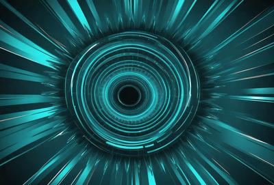 The primary subject of the image is a large, brightly colored, and swirling circle. The circle is surrounded by a blue background, giving it a vibrant and lively appearance. The visual style of the image is a combination of photo and digital art, creating a unique and eye-catching design. The colors and mood of the image are predominantly blue and energetic, with the swirling motion of the circle adding a sense of motion and dynamism to the scene.
