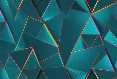 The primary subject of the image is a blue and yellow geometric pattern, which is the main focus of the image. The setting is a blue background, and the visual style is a combination of photo and digital art. The dominant colors are blue and yellow, creating a vibrant and lively atmosphere.