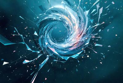 The primary subject of the image is a spiral or vortex, which is the main object, scene, or focus of the image. The setting or background features a dark, blue-black background, which adds to the overall atmosphere. The visual style of the image is digital art, as it appears to be a digital illustration or drawing. The colors and mood of the image are predominantly dark and moody, with the blue-black background and the spiral or vortex creating a sense of depth and intrigue.
