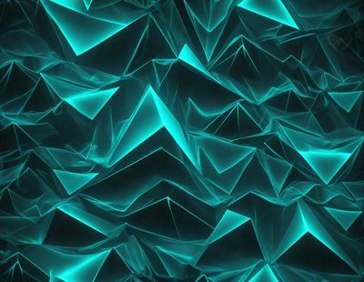 The primary subject of the image is a blue and green patterned background. The setting is a dark background, which contrasts with the vibrant colors of the pattern. The visual style is a combination of digital art and illustration, creating a unique and eye-catching design. The dominant colors are blue and green, giving the image a calming and soothing atmosphere.