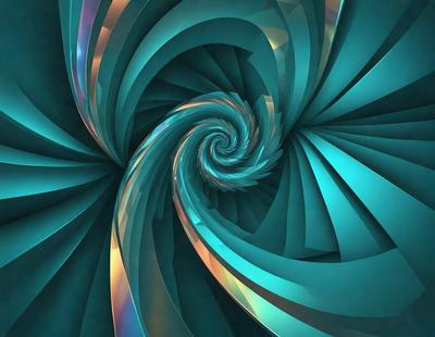 The primary subject of the image is a spiral pattern, which is the main object, scene, or focus of the image. The spiral pattern is set against a blue background, creating a visually striking contrast. The spiral pattern is depicted in a digital art style, giving it a modern and vibrant appearance. The overall atmosphere of the image is dynamic and engaging, with the spiral pattern serving as the central point of interest.