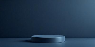The primary subject of the image is a blue bowl or plate, which is placed on a blue surface. The setting appears to be a dark room, with a blue wall in the background. The visual style of the image is a photo, and the dominant colors are blue, creating a calm and serene atmosphere.