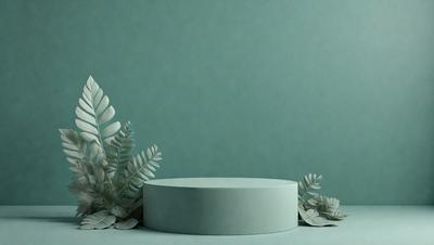 The primary subject of the image is a square-shaped, light-colored object, possibly a table or a piece of art, placed on a surface. The setting is a green background, which adds a vibrant and lively atmosphere to the scene. The visual style appears to be a combination of photo and digital art, creating a unique and eye-catching composition. The colors and mood of the image are predominantly green, which is associated with nature, growth, and tranquility.