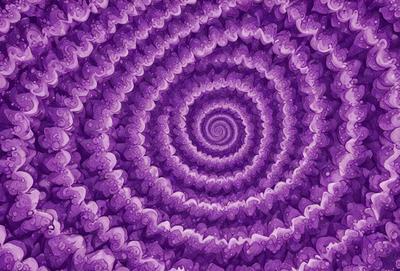 The primary subject of the image is a purple spiral pattern, which is the main object, scene, or focus of the image. The setting or background is a purple spiral pattern, and the visual style is a digital art or illustration. The dominant colors and overall atmosphere are purple and spiral-like, creating a visually appealing and unique design.