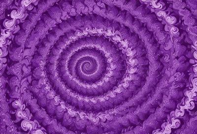 The primary subject of the image is a purple spiral pattern, which is the main object, scene, or focus of the image. The setting or background features a purple and white swirl pattern, which adds to the visual style of the image. The visual style of the image is a combination of digital art and illustration, creating a unique and eye-catching design. The dominant colors in the image are purple and white, giving the overall atmosphere a sense of calmness and creativity.
