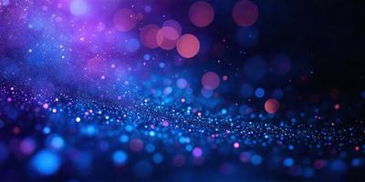 The primary subject of the image is a blue and purple background with a pattern of bright lights. The setting appears to be a night sky, and the visual style is a digital art or illustration. The dominant colors are blue and purple, creating a serene and calming atmosphere.