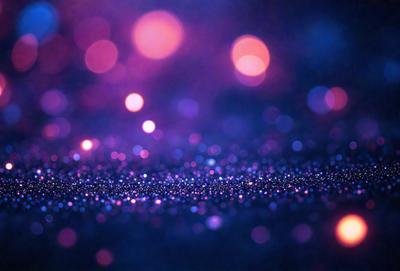 The primary subject of the image is a purple background with a blue hue, featuring a pattern of bright, colorful lights. The setting appears to be a dark, starry night, with the lights creating a mesmerizing effect. The visual style of the image is a combination of digital art and illustration, giving it a unique and captivating appearance. The colors and mood of the image are predominantly purple and blue, creating a serene and dreamy atmosphere.