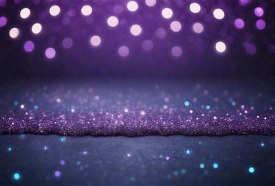 The primary subject of the image is a purple background with a blue-purple gradient. The setting is a dark room, and the visual style is a digital art or illustration. The dominant colors are purple and blue, creating a calm and serene atmosphere.
