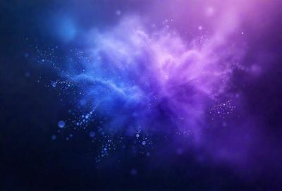 The primary subject of the image is a purple and blue cloud, which is the main object, scene, or focus of the image. The setting or background is a dark blue sky, and the visual style appears to be a digital art or illustration. The dominant colors in the image are purple and blue, creating a calm and serene atmosphere.