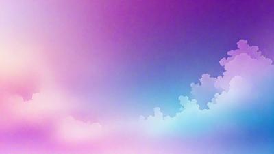 The primary subject of the image is a cloudy sky with a purple hue. The setting is a cloudy day, and the visual style is a combination of a photo and digital art. The colors and mood of the image are predominantly purple, creating a serene and calming atmosphere.