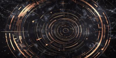 The primary subject of the image is a large, intricate clock with a gold and black color scheme. The clock is set against a dark, cloudy background, giving it a dramatic and mysterious appearance. The visual style of the image is a combination of digital art and illustration, creating a unique and captivating design. The overall atmosphere of the image is one of elegance and sophistication, with the clock serving as the central focus and symbol of time and history.