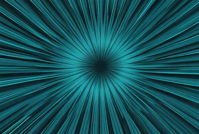 The primary subject of the image is a blue spiral pattern. The setting is a blue background, and the visual style appears to be a digital art or illustration. The dominant colors are blue and green, creating a calm and soothing atmosphere.