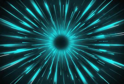 The primary subject of the image is a bright blue light, which appears to be a neon light or a lightning bolt. The light is surrounded by a dark background, creating a striking contrast. The visual style of the image is digital art, as it has a modern and futuristic appearance. The dominant colors in the image are blue and black, giving it a bold and striking mood.