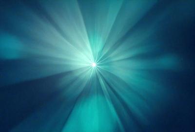 The primary subject of the image is a bright light source, possibly a light bulb or a star, located in the center of the frame. The light source is surrounded by a blue background, which adds to the overall atmosphere of the image. The visual style of the image is a combination of a photo and digital art, creating a unique and captivating scene. The colors and mood of the image are predominantly blue, with the bright light source standing out against the darker background.