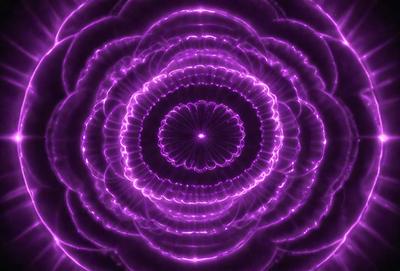 The primary subject of the image is a purple, swirling, and circular pattern. The setting is a purple background, which adds to the overall visual style. The image appears to be a digital art or illustration, creating a unique and captivating atmosphere. The dominant colors and overall mood of the image are purple and swirling, giving it a sense of motion and depth.