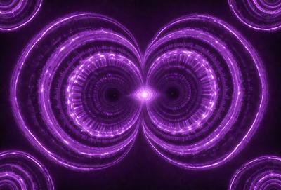 The primary subject of the image is a purple spiral pattern, which appears to be a digital art or illustration. The setting is a dark background, which contrasts with the purple spiral. The visual style is a combination of digital art and illustration, creating a unique and intriguing pattern. The colors and mood of the image are predominantly purple, giving it a calming and visually appealing atmosphere.