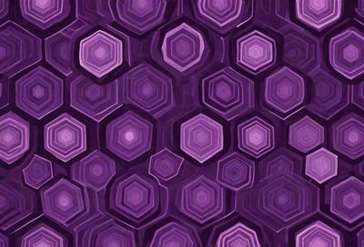 The primary subject of the image is a purple and white geometric pattern, which is the main focus of the image. The setting is a purple and white background, which complements the pattern. The visual style is a digital art or illustration, as the pattern is intricate and well-defined. The colors and mood of the image are predominantly purple and white, creating a calm and soothing atmosphere.