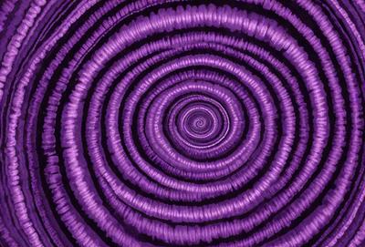 The primary subject of the image is a purple spiral pattern, which appears to be a close-up of a spiral. The setting is a purple background, and the visual style is a digital art or illustration. The dominant colors in the image are purple and possibly some shades of blue, creating a calm and serene atmosphere.