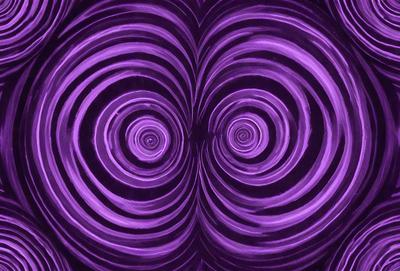 The primary subject of the image is a purple spiral pattern. The setting is a black background, which contrasts with the purple spiral. The visual style is a digital art or illustration, as the spiral pattern is created using a computer or drawing tool. The colors and mood of the image are predominantly purple, giving it a calming and visually appealing atmosphere.
