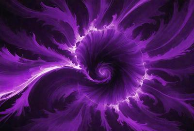 The primary subject of the image is a purple spiral, which appears to be a digital art or illustration. The spiral is set against a purple background, creating a visually striking and unique visual style. The colors and mood of the image are predominantly purple, giving it a calming and artistic atmosphere.