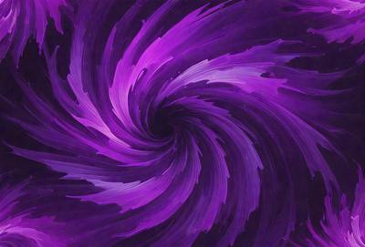 The primary subject of the image is a purple spiral, which appears to be a digital art or illustration. The spiral is set against a black background, creating a striking contrast. The visual style of the image suggests that it is a creative and artistic representation, possibly inspired by the concept of a vortex or a swirling motion. The dominant colors in the image are purple and black, giving it a bold and striking appearance.
