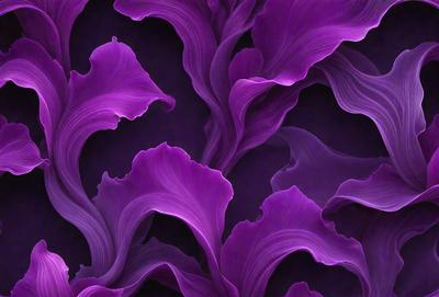 Purple flowers with purple petals and green leaves.