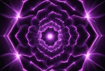 The primary subject of the image is a purple, swirling, and circular pattern. The setting is a dark background, which contrasts with the purple pattern. The visual style is a combination of digital art and illustration, creating a unique and eye-catching design. The dominant colors are purple and black, giving the image a bold and striking appearance.