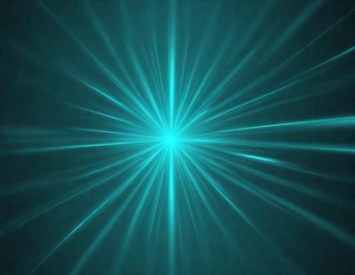 The primary subject of the image is a bright blue light, which appears to be a light source or a neon sign. The light is surrounded by a blue background, creating a visually striking scene. The visual style of the image is digital art, as it is a computer-generated image. The dominant colors in the image are blue and green, giving it a vibrant and lively atmosphere.