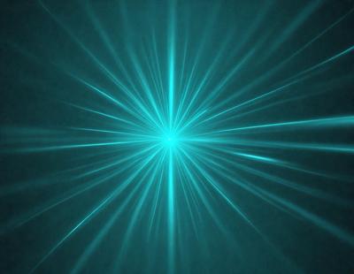 The primary subject of the image is a bright blue light, which appears to be a light source or a neon sign. The light is surrounded by a blue background, creating a visually striking scene. The visual style of the image is digital art, as it is a computer-generated image. The dominant colors in the image are blue and green, giving it a vibrant and lively atmosphere.