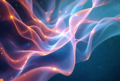 The primary subject of the image is a blue and orange swirling pattern, which appears to be a digital art or illustration. The setting is a dark background, which contrasts with the vibrant colors of the swirling pattern. The visual style suggests that the image is a creative and artistic representation of a flowing, dynamic form. The dominant colors are blue and orange, creating a lively and energetic atmosphere.