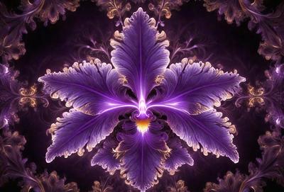 Purple flower with yellow center.