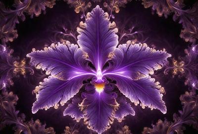 Purple flower with yellow center.