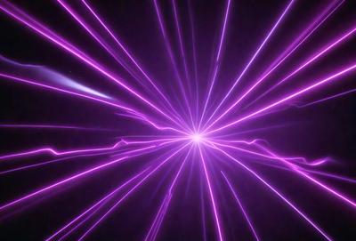 The primary subject of the image is a purple light, which appears to be a neon light or a purple laser beam. The light is the main focus of the image, and it is set against a dark background. The visual style of the image is a close-up of the purple light, which creates a striking contrast with the dark background. The colors and mood of the image are predominantly purple, giving it a futuristic and otherworldly appearance.
