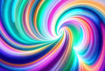 The primary subject of the image is a spiral pattern, which is a prominent feature in the scene. The spiral pattern is set against a colorful background, creating a vibrant and lively atmosphere. The visual style of the image is a combination of digital art and illustration, with the spiral pattern being the main focus of the composition. The colors and mood of the image are predominantly bright and cheerful, with the spiral pattern being the central element that draws the viewer's attention.