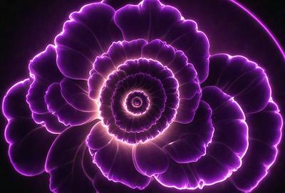 The primary subject of the image is a purple flower with a spiral pattern. The flower is the main object, scene, or focus of the image. The setting or background features a purple background, which complements the flower's color. The visual style of the image is a close-up, showcasing the flower's details. The colors and mood of the image are predominantly purple, creating a serene and calming atmosphere.