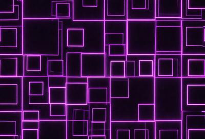 The primary subject of the image is a purple, square-shaped pattern. The setting is a dark background, which contrasts with the purple pattern. The visual style appears to be a digital art or illustration, as the pattern is composed of multiple squares. The colors and mood of the image are predominantly purple, creating a calm and soothing atmosphere.